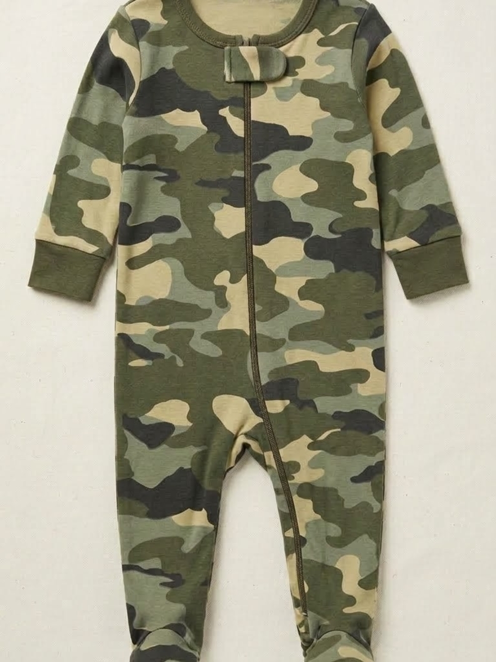 Baby Camo Zip-Front Footed Sleeper Romper